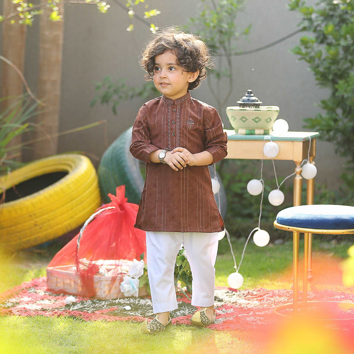 BOYS EMBROIDERED 2PCS SUIT 721