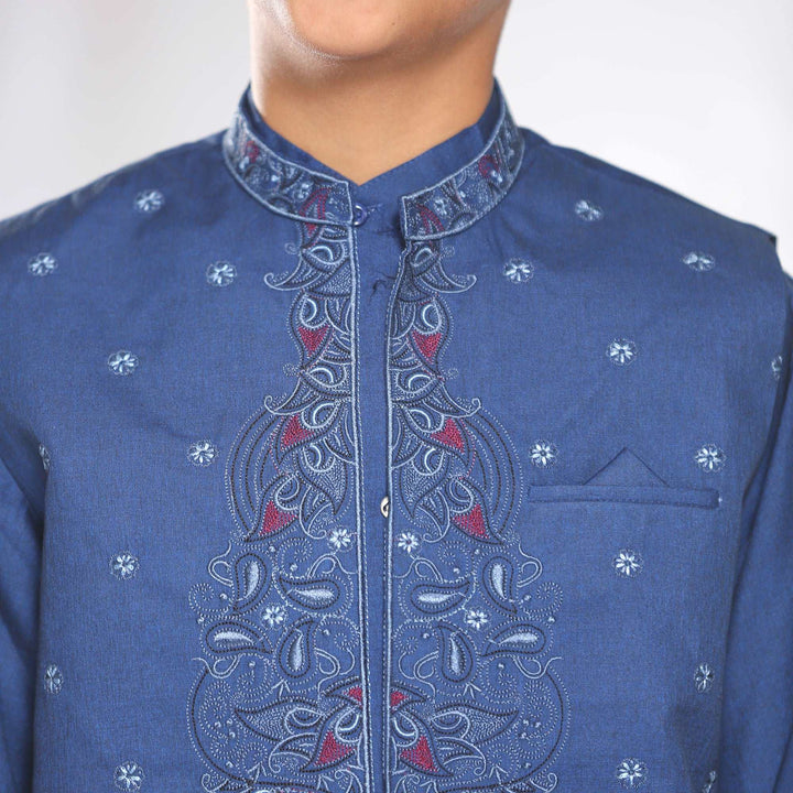 BOYS EMBROIDERED 3 PCS SUIT